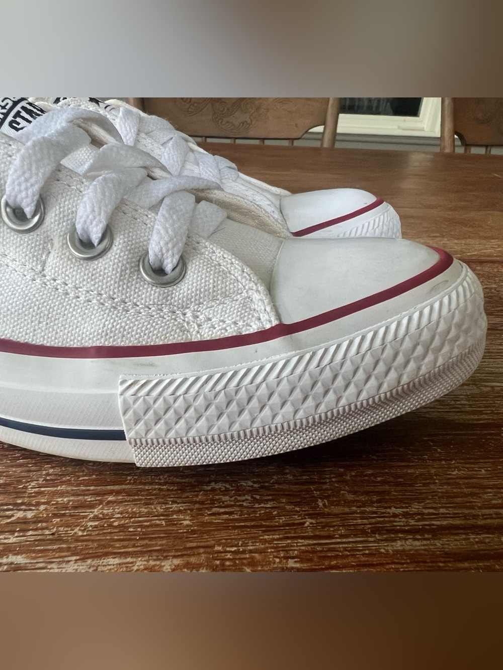 Converse All Star Chuck Taylor a slip On White Canvas Sneakers Low Top Women’s 8 - Picture 14 of 16